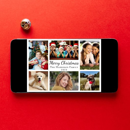 Merry kerst 6 Foto Collage Feestdagen Kaart