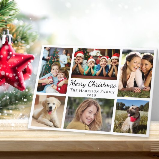 Merry kerst 6 Foto Collage Feestdagen Kaart