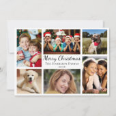 Merry kerst 6 Foto Collage Feestdagenkaart (Voorkant)
