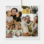 Merry kerst 6 Foto Collage Keramisch Ornament (Achterkant)