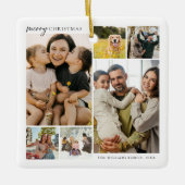 Merry kerst 6 Foto Collage Keramisch Ornament (Voorkant)