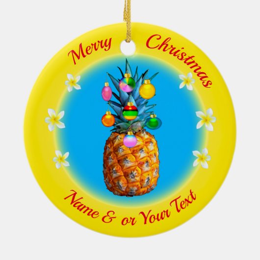 Merry kerst, aangepast ananas Ornament (Achterkant)