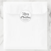 Merry kerst aangepast script naam schattig elegant ronde sticker (Tas)