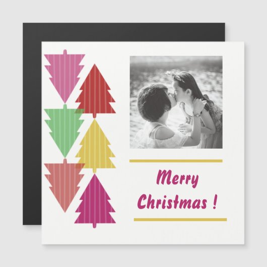 Merry kerst aangepaste fotokleurige boom (Voorkant / Achterkant)