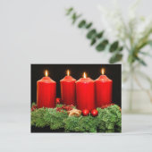 Merry kerst advent wreath feestdagenkaart (Staand voorkant)