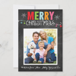 Merry kerst-alkboard-doodle feestdagenkaart