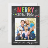 Merry kerst-alkboard-doodle feestdagenkaart (Voorkant)