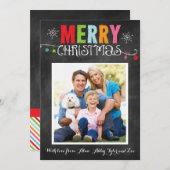 Merry kerst-alkboard-doodle feestdagenkaart (Voorkant / Achterkant)