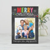 Merry kerst-alkboard-doodle feestdagenkaart (Staand voorkant)