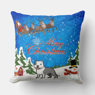 Merry kerst American Staffordshire Terrier Kussen