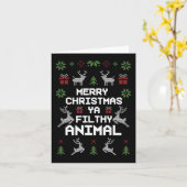 Merry kerst Animal Filthy Ya Kaart (Gele Bloem)