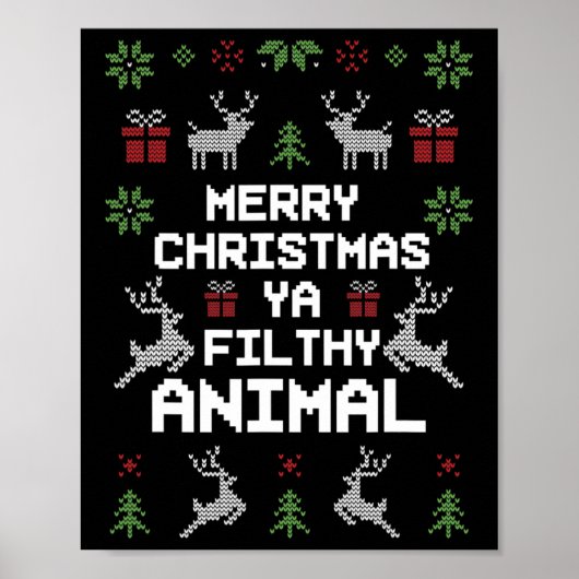 Merry kerst Animal Filthy Ya Poster (Voorkant)