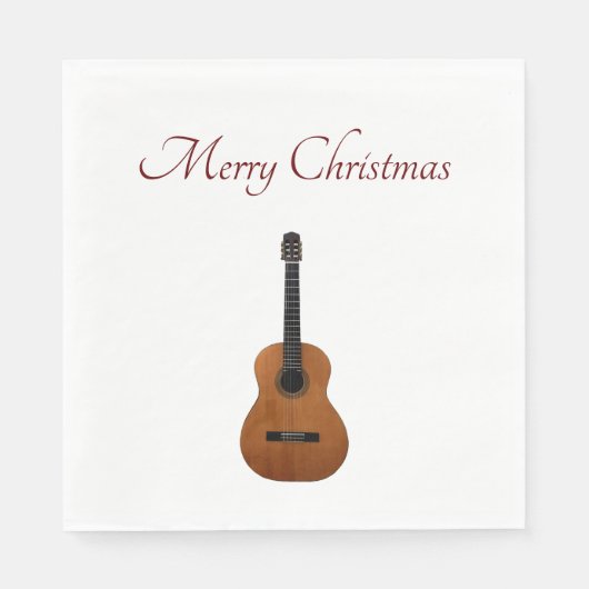 Merry kerst Aoustic Guitar Musical Servet (Voorkant)