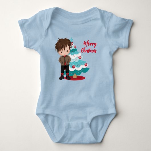 Merry kerst Baby Bodysuit (Voorkant)