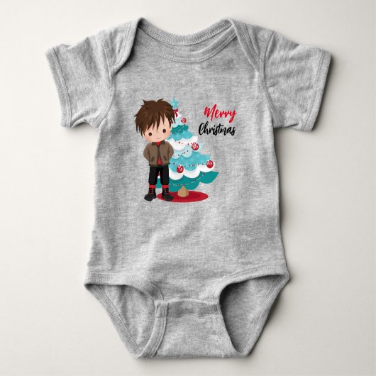 Merry kerst Baby Bodysuit (Voorkant)