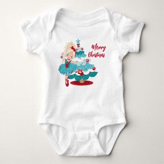 Merry kerst Baby Bodysuit (Voorkant)