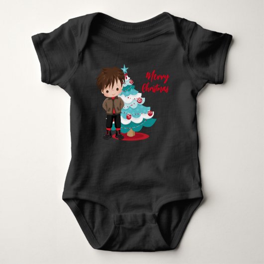 Merry kerst Baby Bodysuit (Voorkant)
