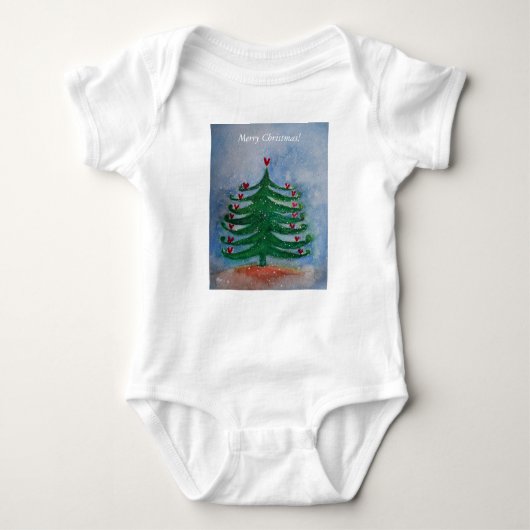 Merry kerst Baby Jersey Bodysuit (Voorkant)