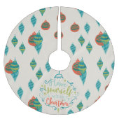 Merry kerst Bauble & Holiday Ornament Pattern Kerstboom Rok (Voorkant)