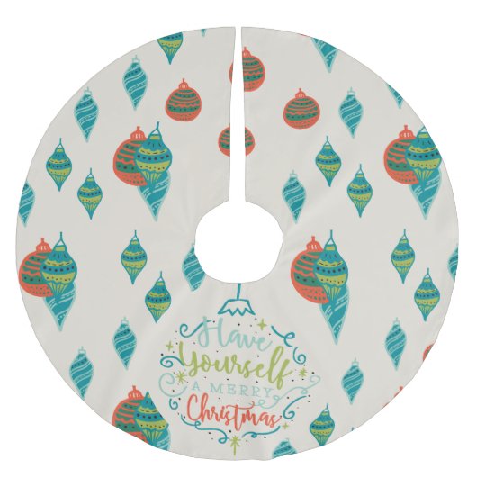 Merry kerst Bauble & Holiday Ornament Pattern Kerstboom Rok (Voorkant)