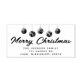 Merry kerst Bauble Naam Adres Zelfinktende Stempel (Design)