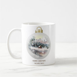 Merry kerst Bauble Ornament Mountain Snow Koffiemok