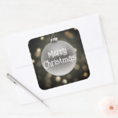 Merry kerst Bauble Vierkante Sticker (Envelop)