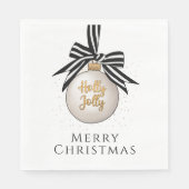 Merry kerst Bauble White Black Servet (Voorkant)