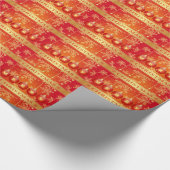 Merry kerst Baubles Red Gold Ornaments Cadeaupapier (Hoek)