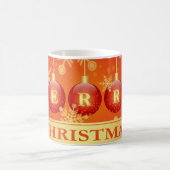 Merry kerst Baubles Red Gold Ornaments Koffiemok (Center)