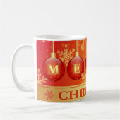 Merry kerst Baubles Red Gold Ornaments Koffiemok (Links)
