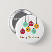 Merry kerst Baubles Ronde Button 5,7 Cm (Voorkant /achterkant)