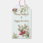 Merry kerst Berries Bouquet Cadeaulabel (Voorkant)