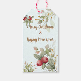 Merry kerst Berries Bouquet Cadeaulabel