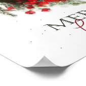 Merry kerst Berry Wreath Poster (Hoek)