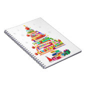 Merry kerst bibliotheek boom schattig boekenliefje notitieboek (Rechterzijde)
