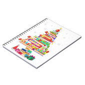 Merry kerst bibliotheek boom schattig boekenliefje notitieboek (Linkerzijde)