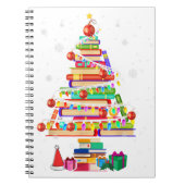 Merry kerst bibliotheek boom schattig boekenliefje notitieboek (Voorkant)