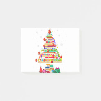 Merry kerst bibliotheek boom schattig boekenliefje post-it® notes