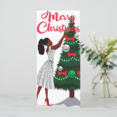 Merry kerst Black American Woman Card (Staand voorkant)