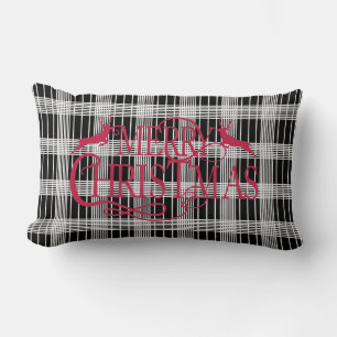Merry kerst Black Pset Lumber Pillow Kussen