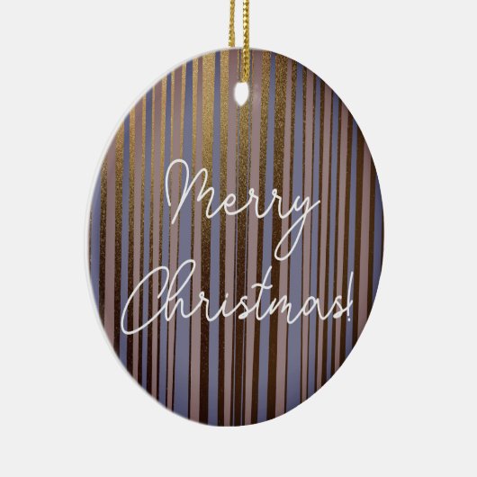 Merry kerst Boho Gold Glitter Pink Lila Keramisch Ornament (Rechts)