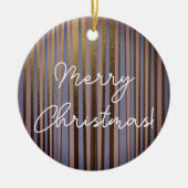 Merry kerst Boho Gold Glitter Pink Lila Keramisch Ornament (Voorkant)