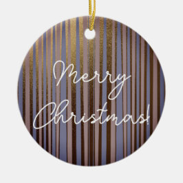 Merry kerst Boho Gold Glitter Pink Lila Keramisch Ornament