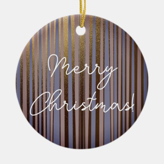 Merry kerst Boho Gold Glitter Pink Lila Keramisch Ornament (Voorkant)