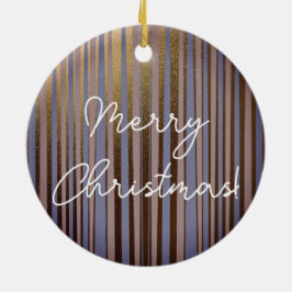 Merry kerst Boho Gold Glitter Pink Lila Keramisch Ornament