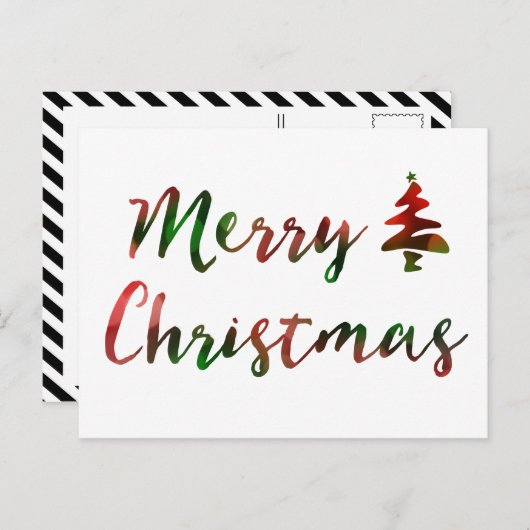 Merry kerst Bokeh Tree-lampjes Feestdagenkaart (Voorkant / Achterkant)