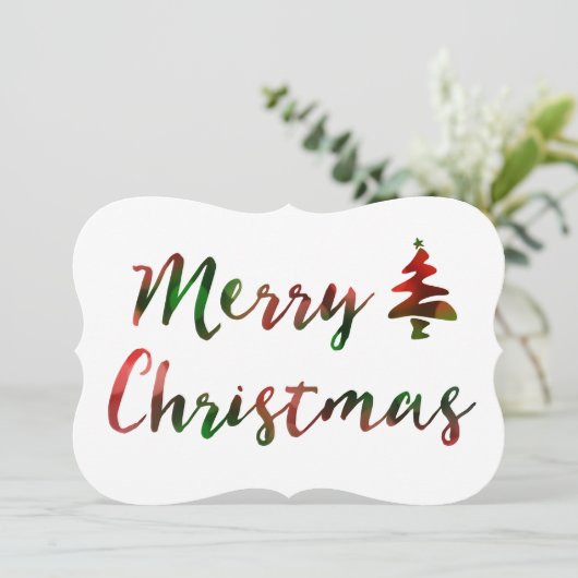 Merry kerst Bokeh Tree-lampjes Kaart (Staand voorkant)