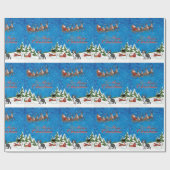 Merry kerst Boston Terrier Cadeaupapier (Vlak)