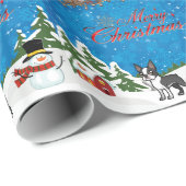 Merry kerst Boston Terrier Cadeaupapier (Rol Hoek)